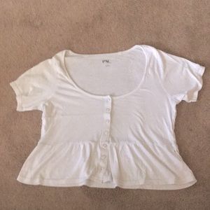 Pacsun white button up angel shirt